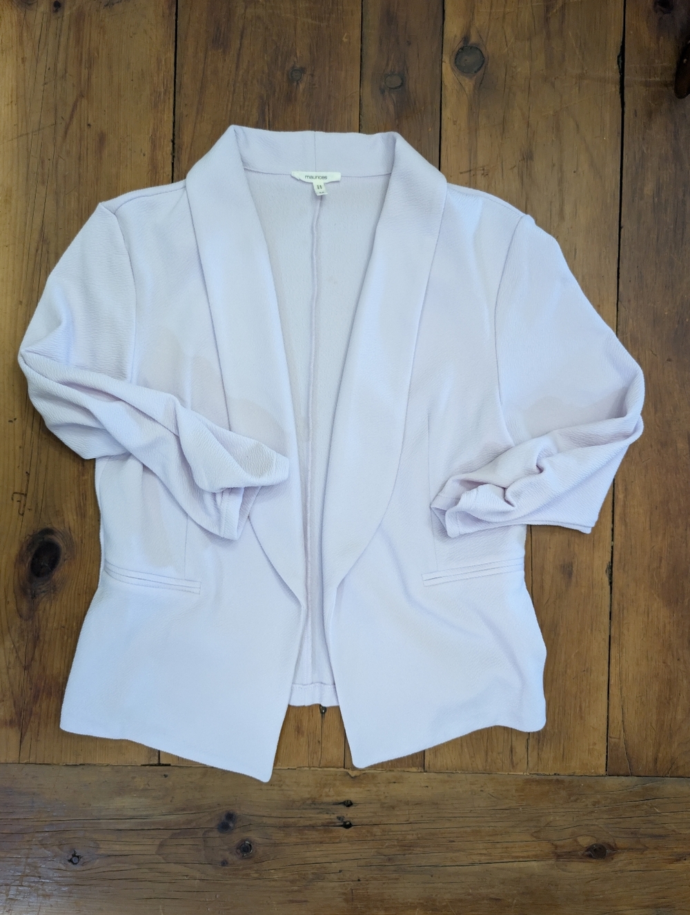 Maurices Crepe 3/4 Sleeve Blazer Pale Lavender
